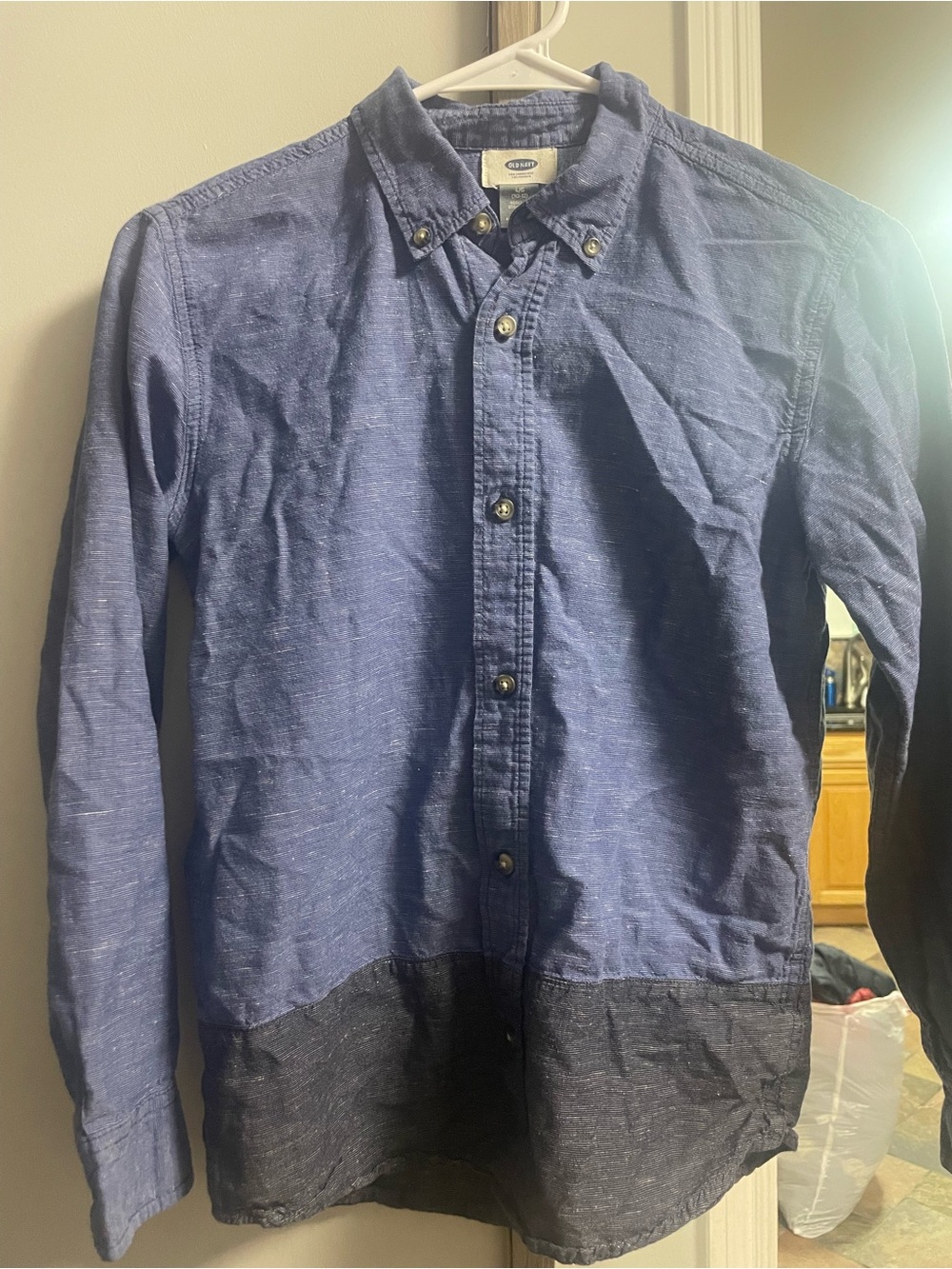 Old Navy Two-Tone Blue Casual Button-Down Shirt